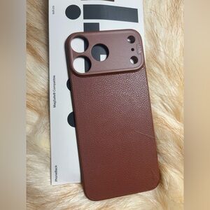 SUTI iPhone 17 Pro Max Saddle Brown Leather Magsafe Case NEW